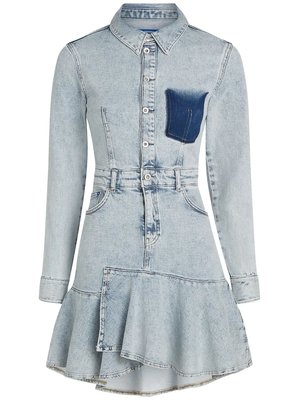 

Джинсовое платье мини с оборками Karl Lagerfeld Jeans, синий