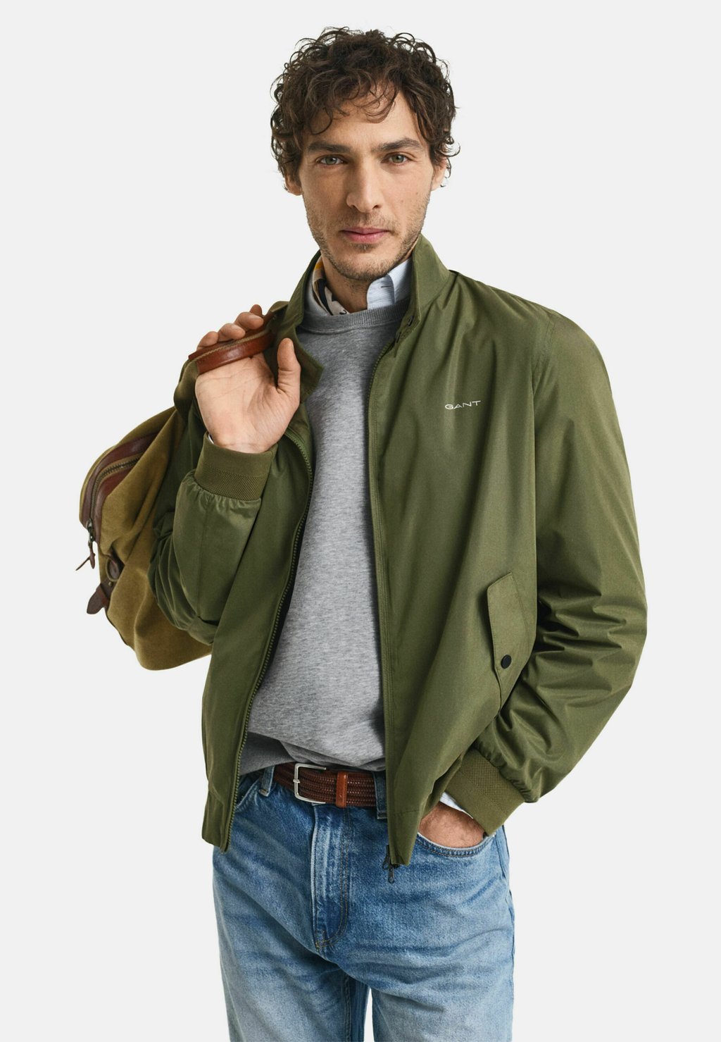 

Куртка-бомбер LIGHTWEIGHT HARRINGTON GANT, цвет Moss Green
