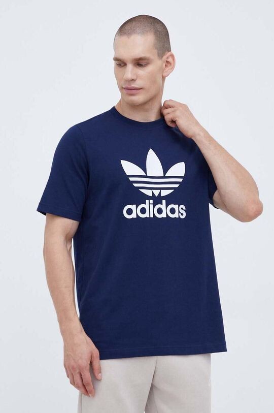 

Хлопковая футболка adidas Originals, темно-синий