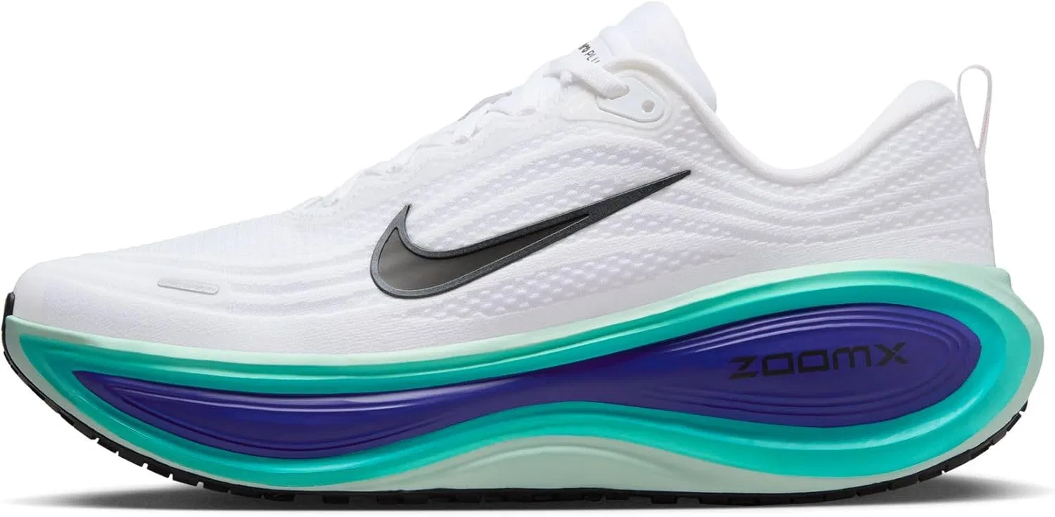 Мужские беговые кроссовки Nike Vomero Plus HV8150 для бега по шоссе, White Black Bright Concord Hyper Turq
