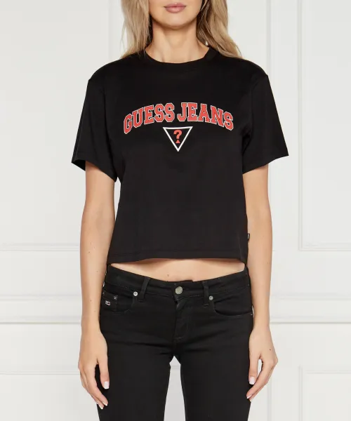 

Футболка Cropped fit Guess Jeans, черный
