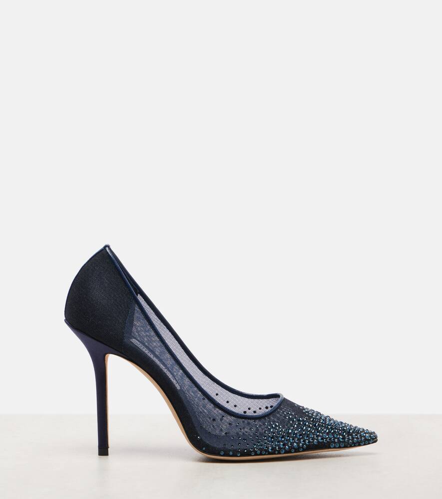 Туфли-лодочки Love 100 с кристаллами Jimmy Choo, Marine — фото 4