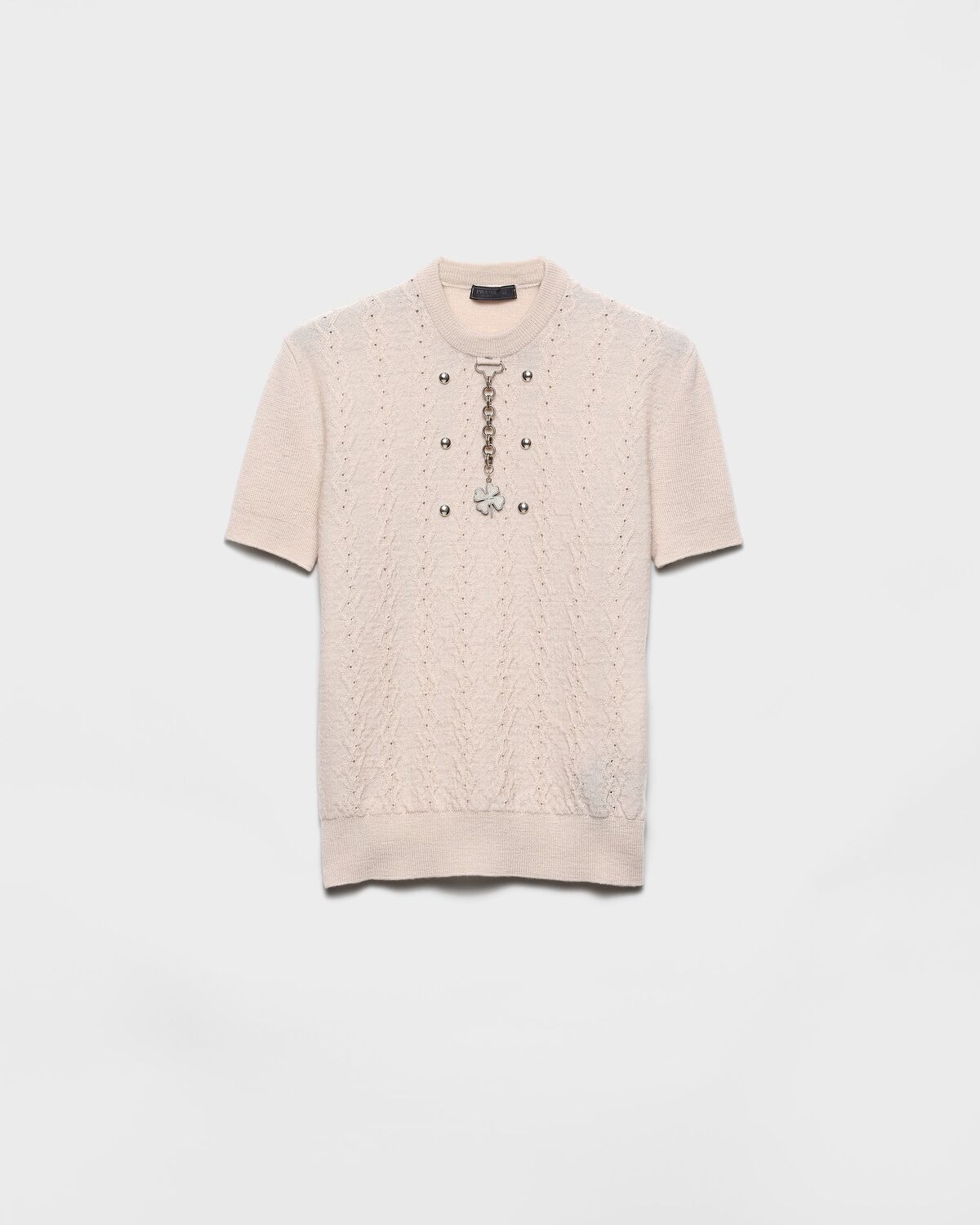 

Шерстяной свитер с круглым вырезом Prada, песочный бежевый