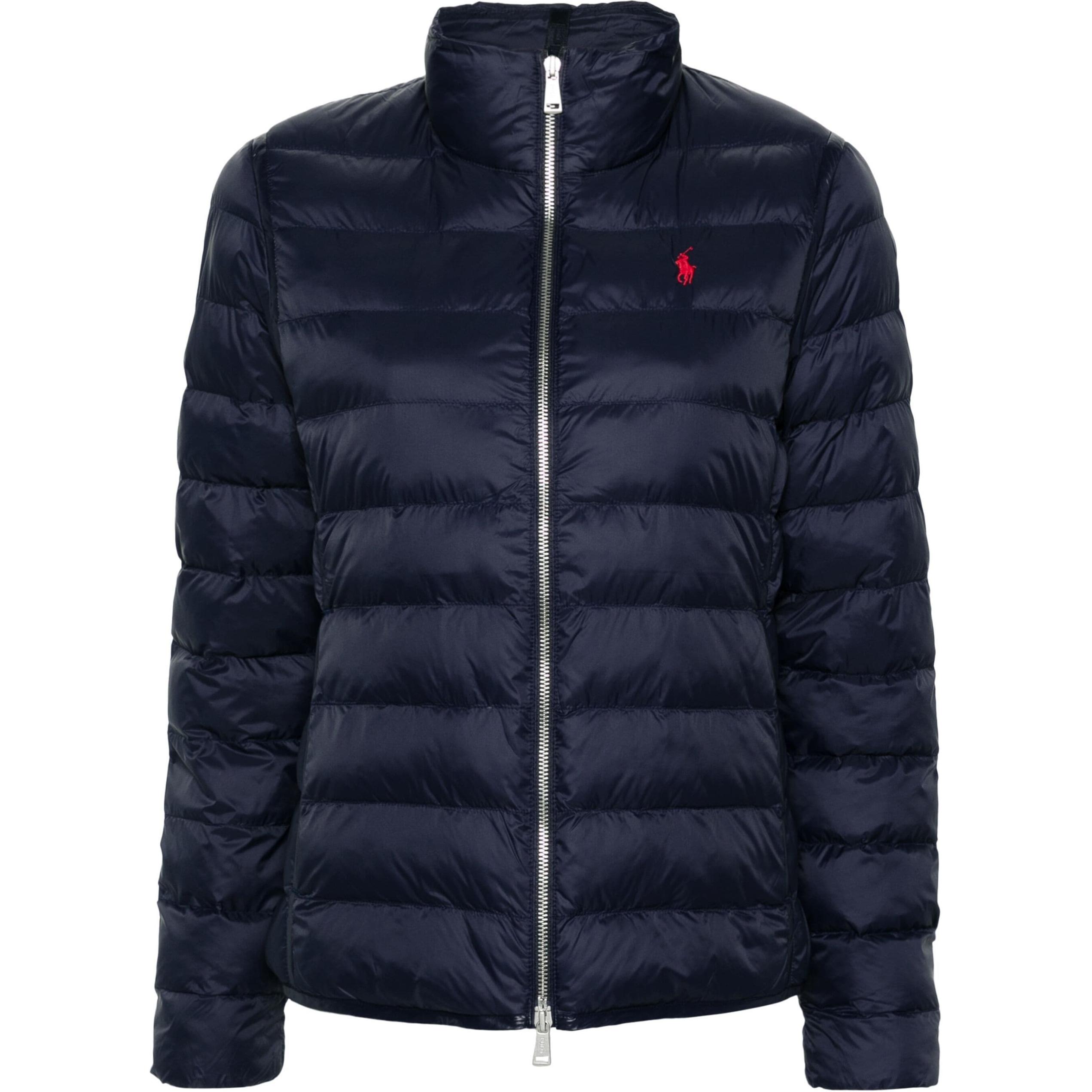 Polo Ralph Lauren Пуховик с молнией и вышивкой поло пони, Marine Blue — фото 3