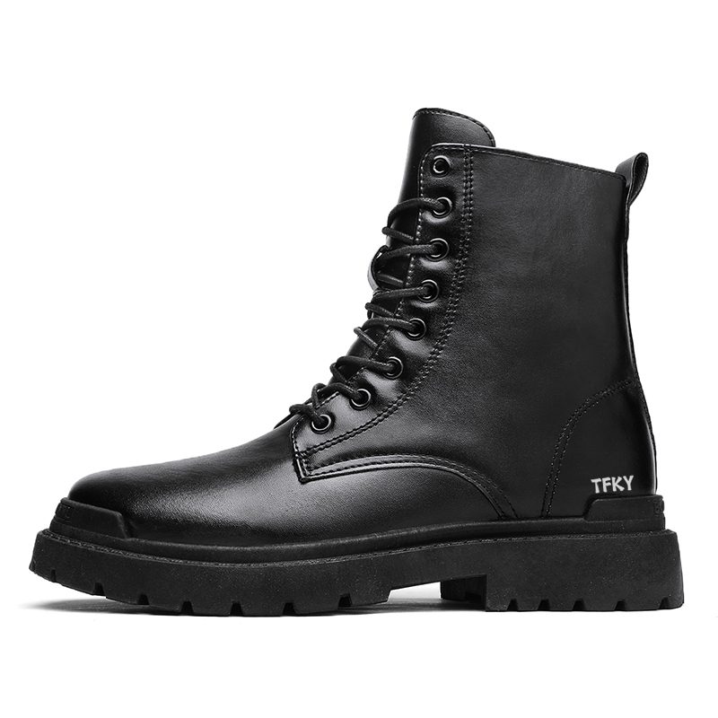 

TFKY Мужские ботинки Martin черные однослойные, цвет Black Single Layer Shoes
