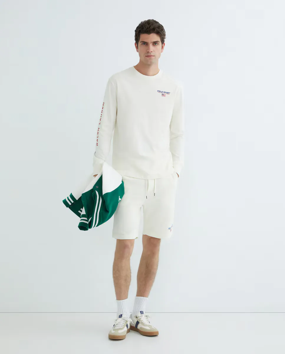 

Мужские хлопковые шорты с эластичным поясом Polo Ralph Lauren, кремовый