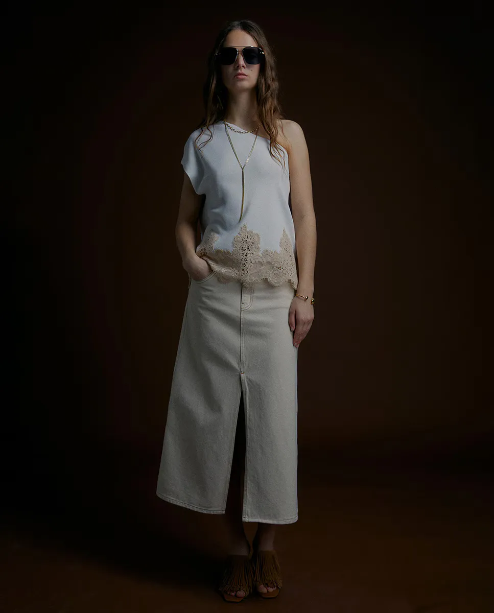 

Низкий кружевной топ Sfera, цвет Crudo