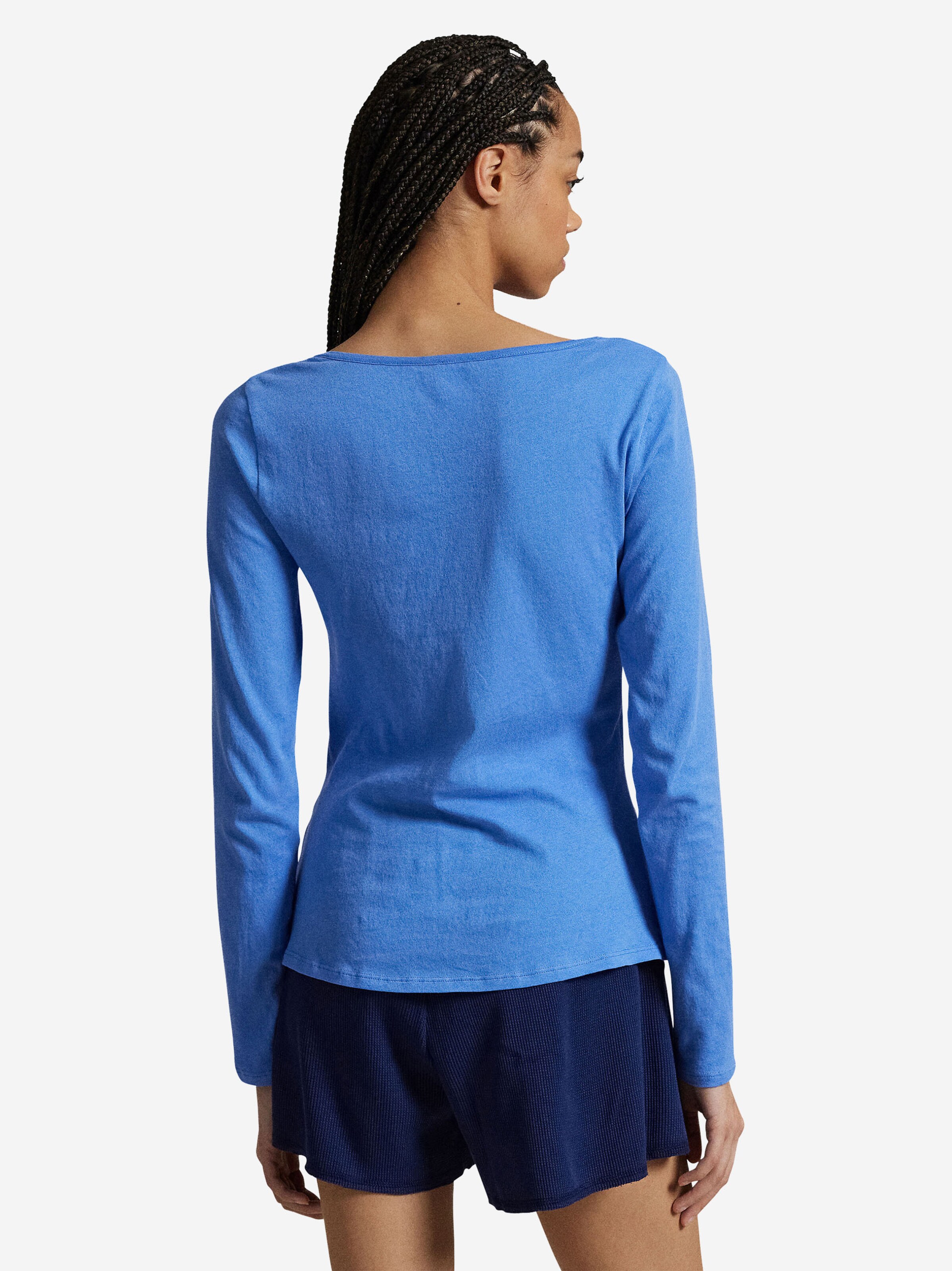 Polo Ralph Lauren Лонгслив 'Whisper Weight Cotton' в синем цвете — фото 4