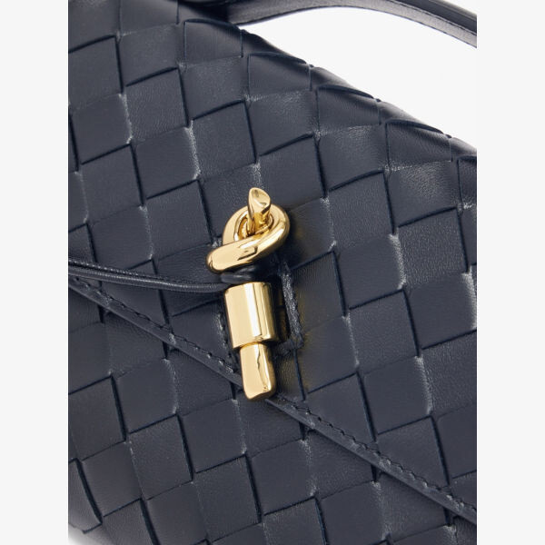 Длинный кожаный клатч Andiamo с узором интреччато Bottega Veneta, черный — фото 3