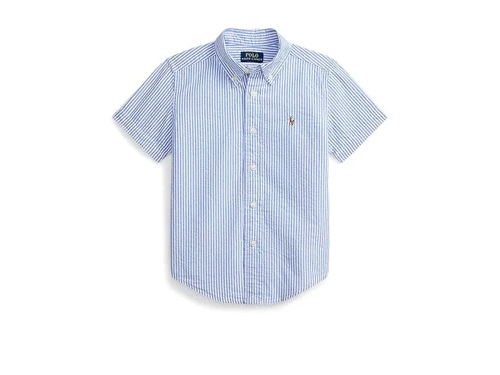 Рубашка поло из полосатого сейрсакера Polo Ralph Lauren Kids, Blue/White