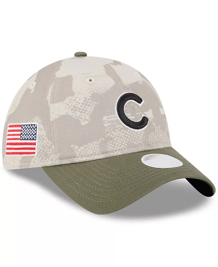 

Женская регулируемая кепка 9TWENTY Chicago Cubs 2025 Armed Forces Day светло-бежевого/оливкового цвета New Era
