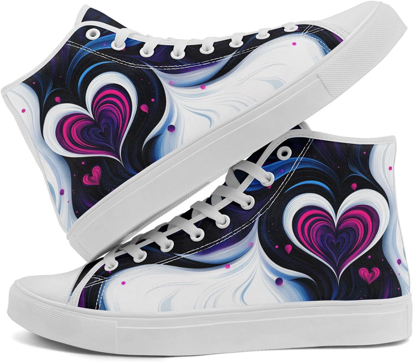 

Романтические высокие кеды на ткани для женщин и мужчин, стильная повседневная обувь ко Дню святого Валентина, унисекс, подарок для пар Awsole, белый/черный/синий/розовый/темно-синий