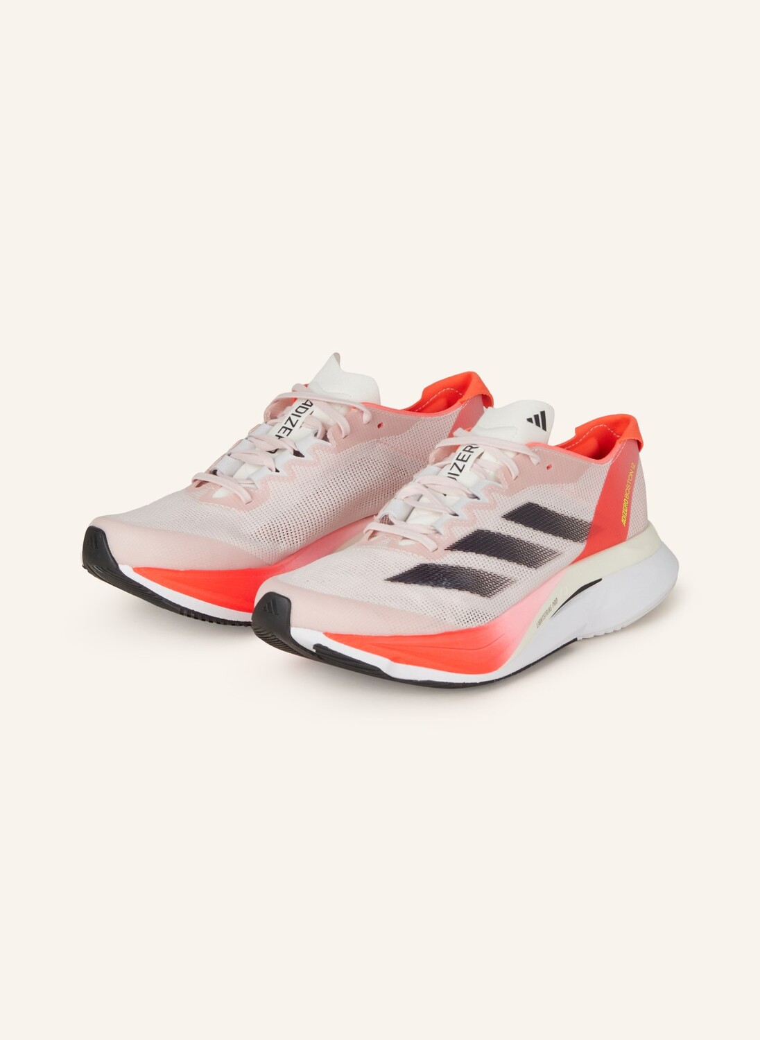 

Кроссовки adizero boston 12 adidas, белый/неоновый красный