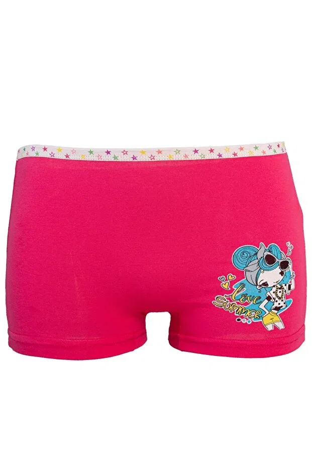 Детские боксеры для мальчиков с принтом Pack of 12 cheerful character printed natural combed cotton girls' boxers Meren Underwear, Mixed — фото 3