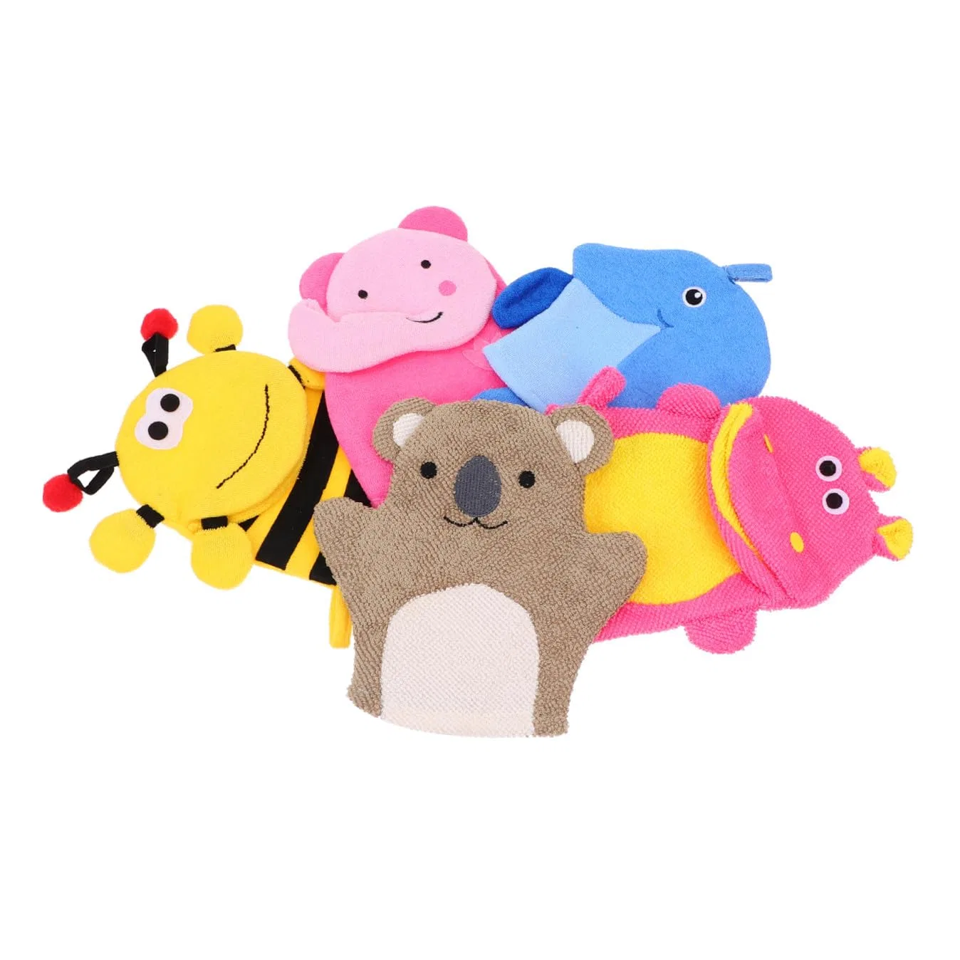 Мочалка-рукавица для ванны, 5 шт, Gogogmee, Cartoon Animal Motif