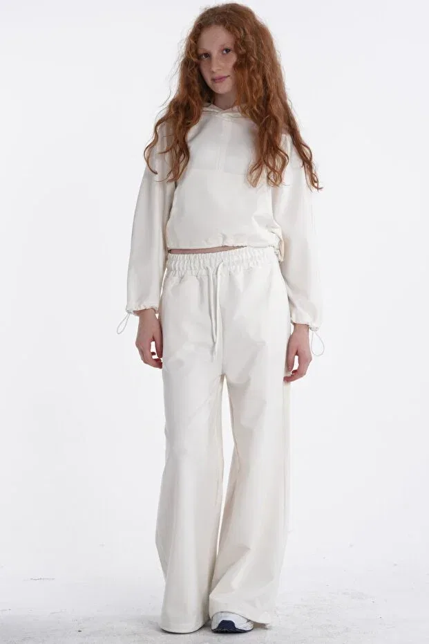 Детский комплект для девочек с капюшоном Haykids, White