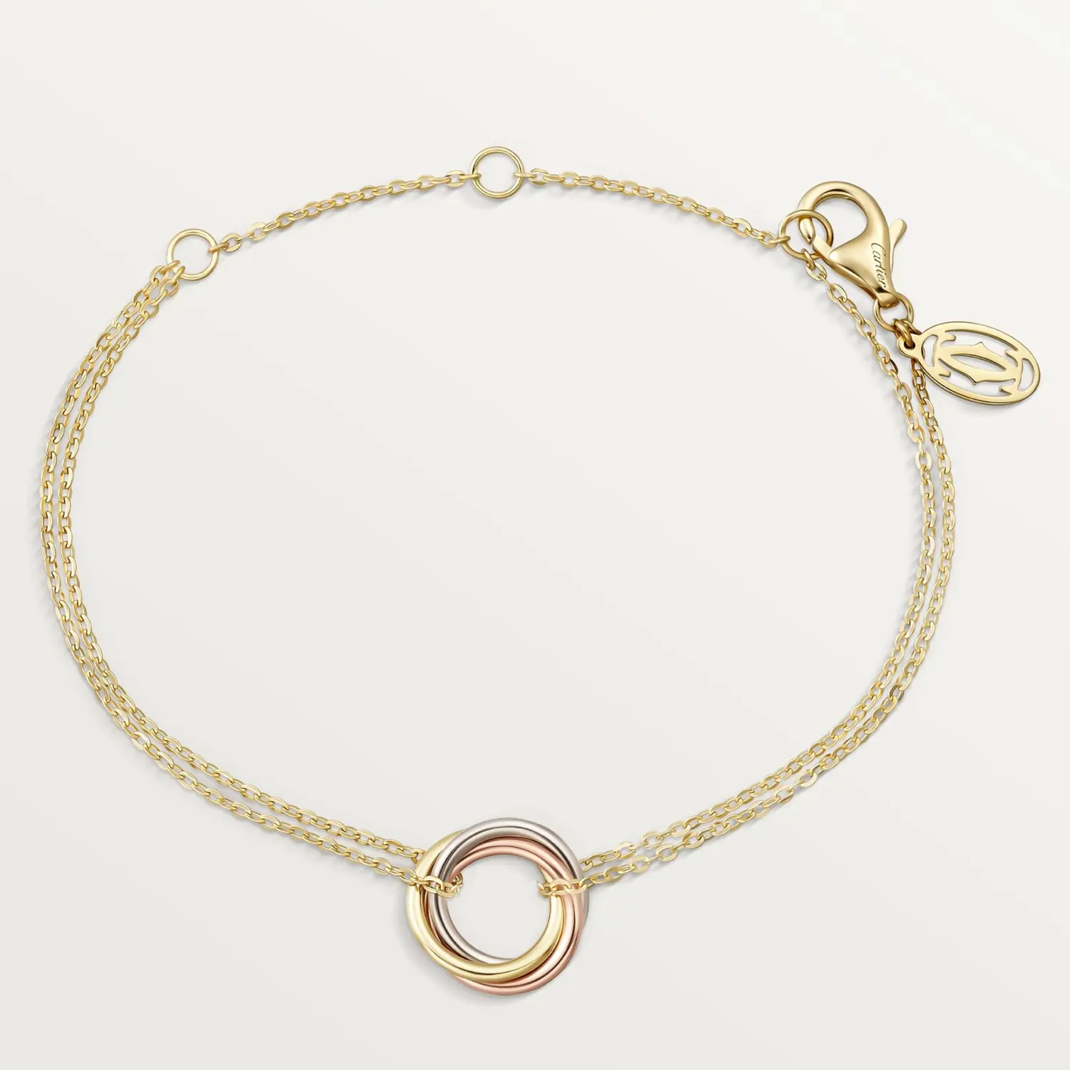 

Браслет Cartier Trinity с подвеской, белое/розовое/желтое золото