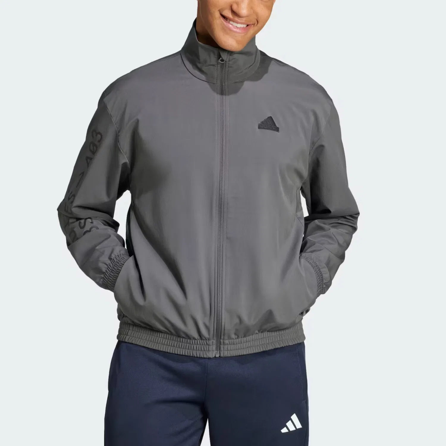 Мужская куртка с принтом Adidas, Gray — фото 3