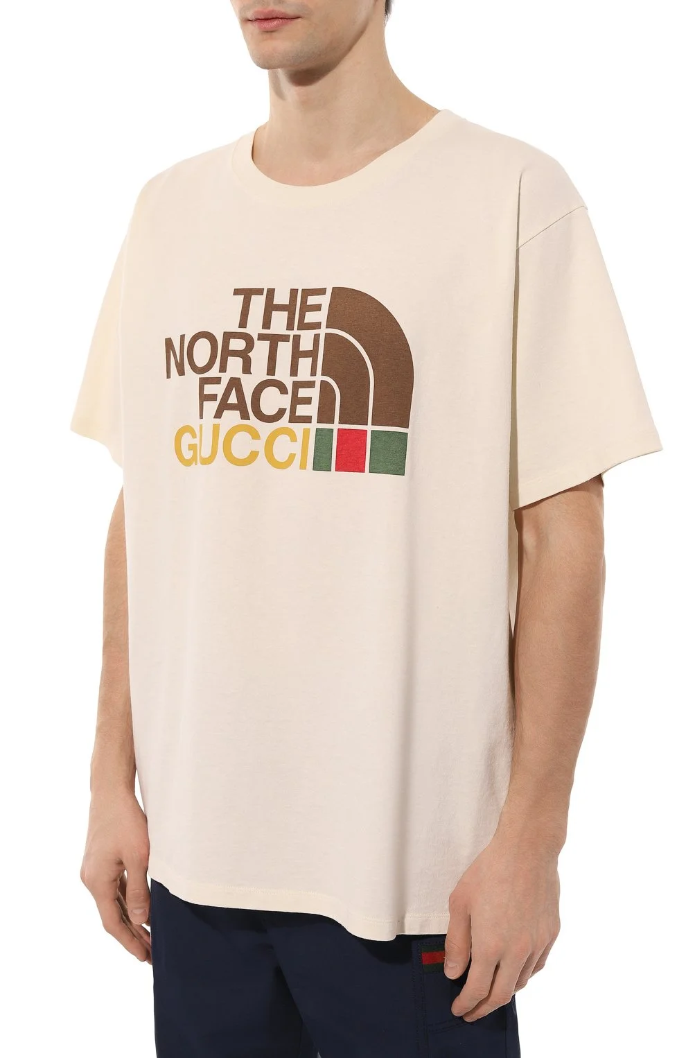 Футболка Gucci x The North Face Logo Print, слоновая кость