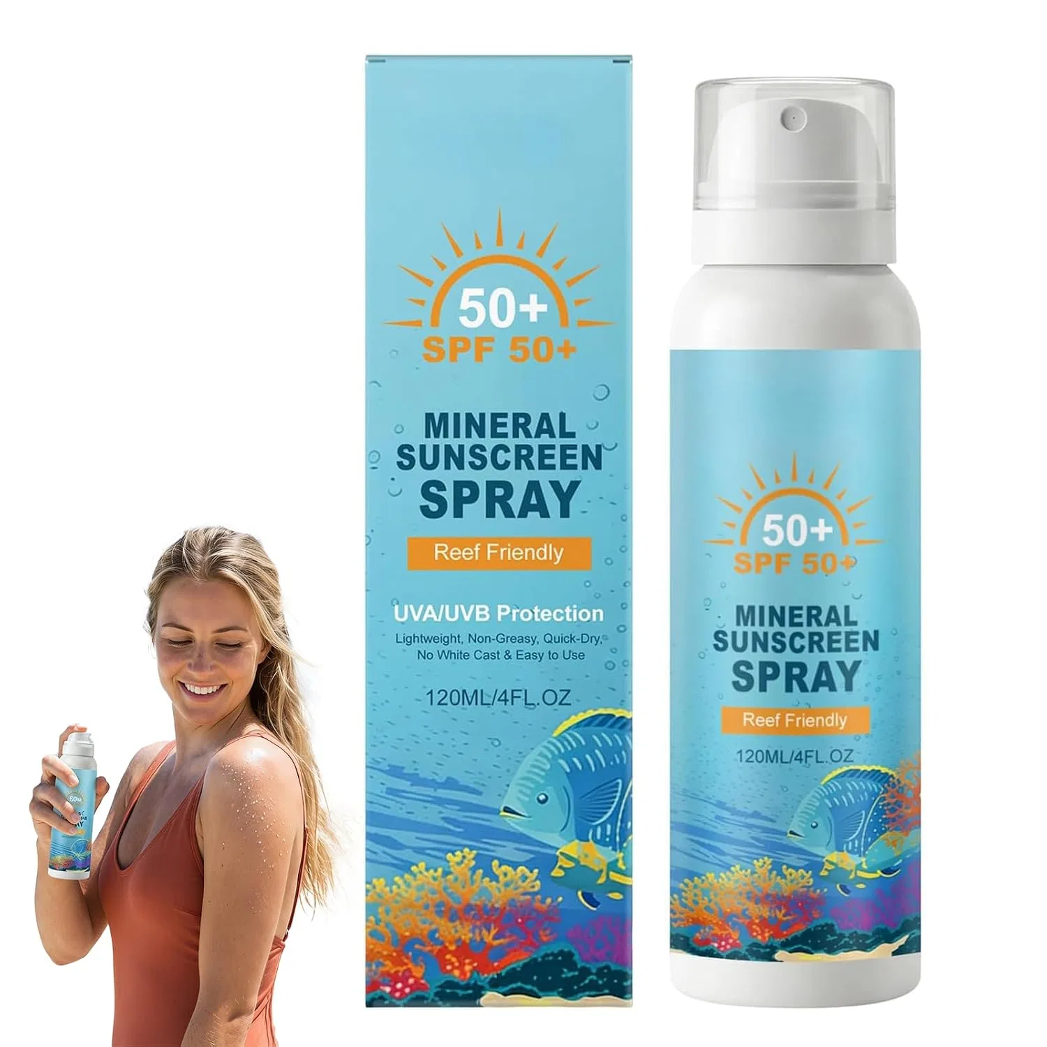 Солнцезащитный спрей SPF 50, Breitband UVA/UVB, 120 мл, 1 Generic