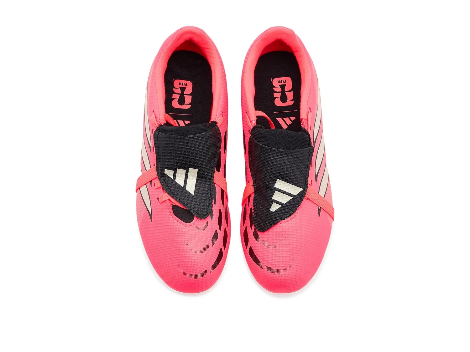 Бутсы Predator Club Fold-Over Tongue Firm Ground/Multi (для маленьких и больших детей) Adidas Kids, Solar Turbo/Thermal Chrome/Core Black — фото 3