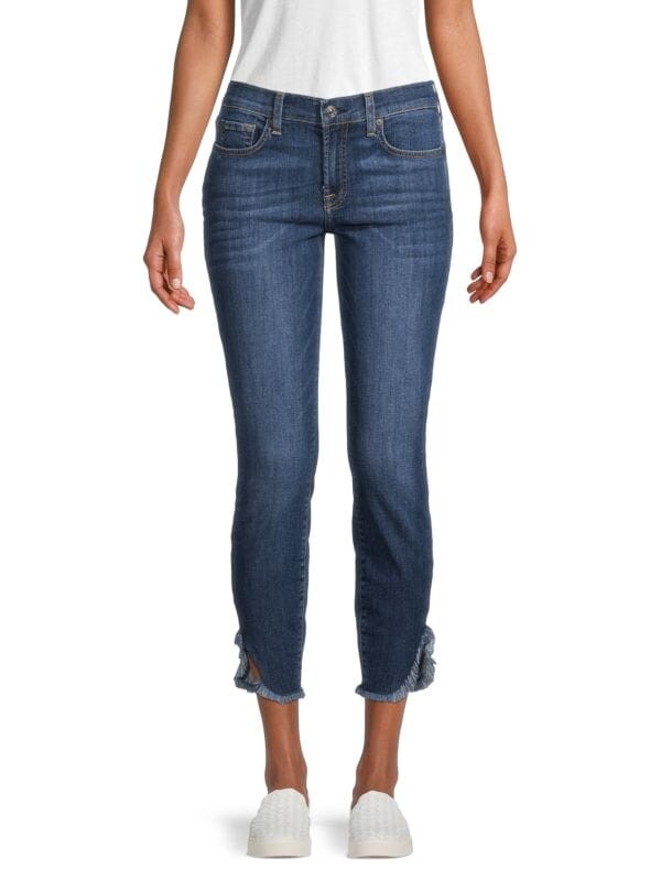 

Джинсы до Щиколотки 7 For All Mankind Gwen Tulip с бахромой, terracedes