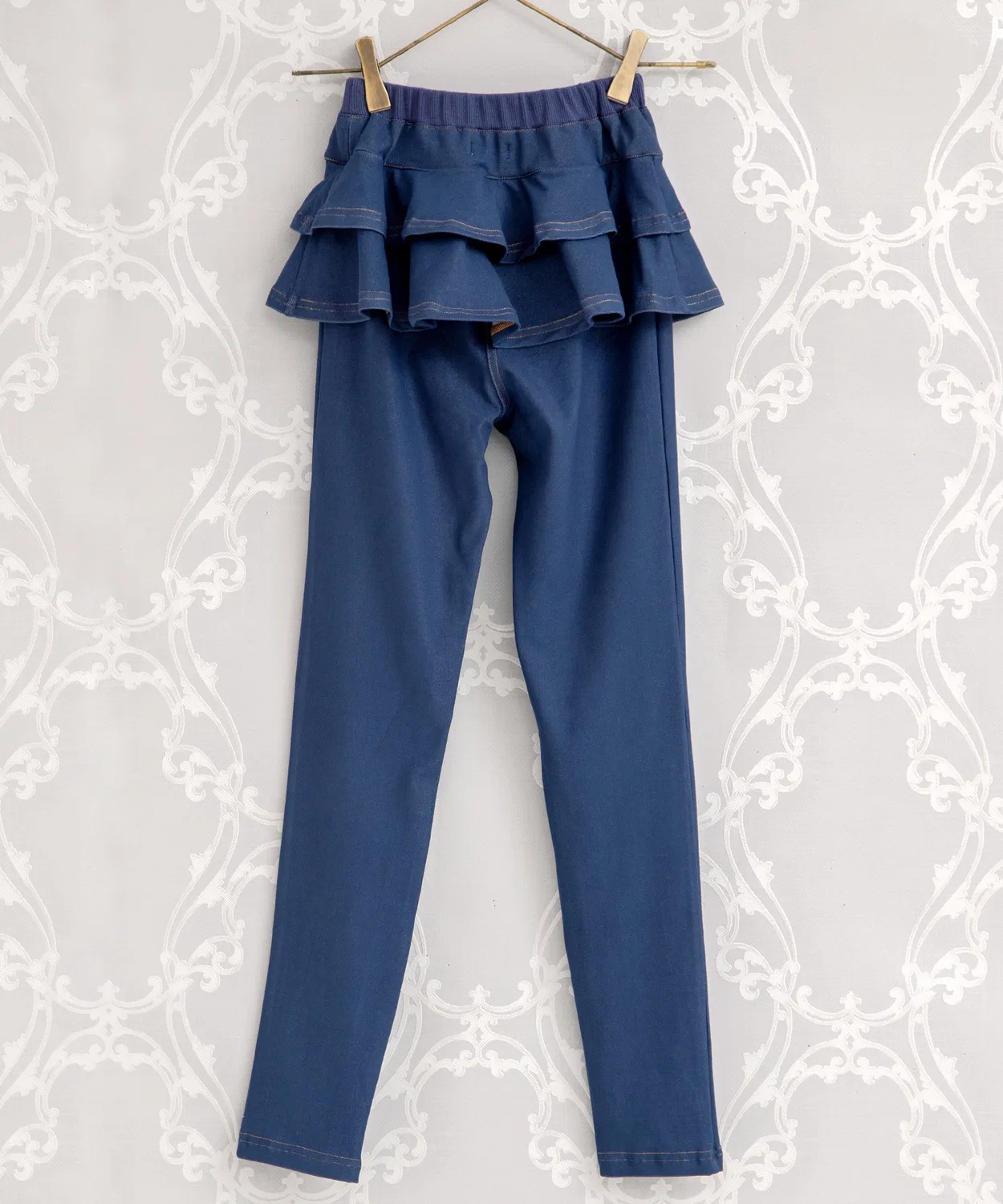 Детские леггинсы с рюшами, модель Frill Leggings, panpantutu, Indigo Blue — фото 2