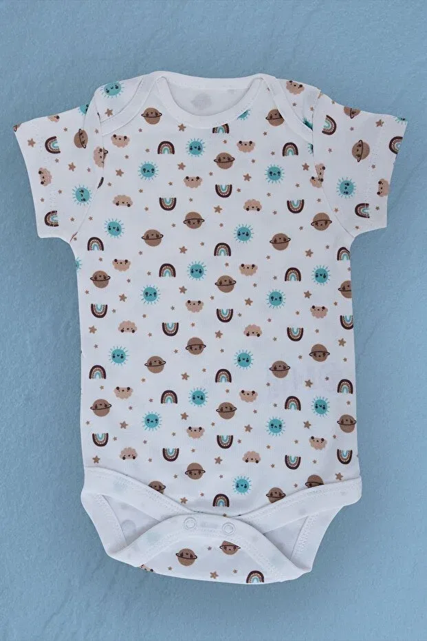 Детское боди для новорожденных с принтом The Ruby Baby & Kids, Coffee-Blue — фото 2