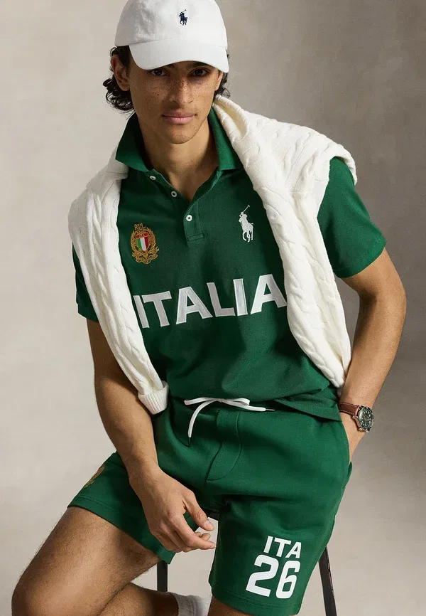 Футболка поло хлопковая Classic Fit Italy Polo Shirt, Polo Ralph Lauren, New Forest — фото 4