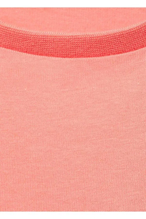 Детская футболка с рюшами Mango Baby, Coral Red — фото 4