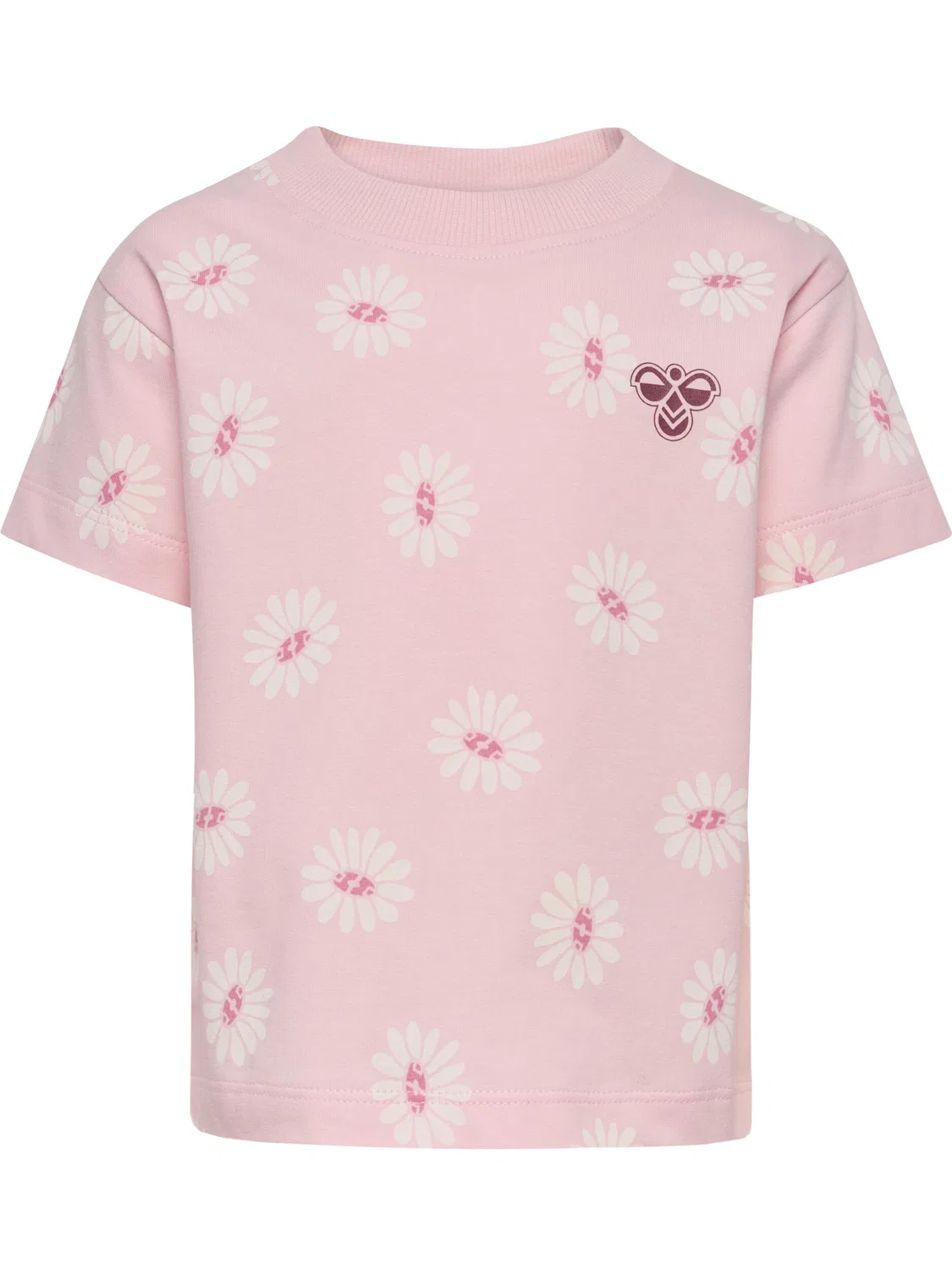 Детская футболка свободного кроя с цветочным принтом Hmlmini Loose Flower T-Shirt S/S Hummel, Роза