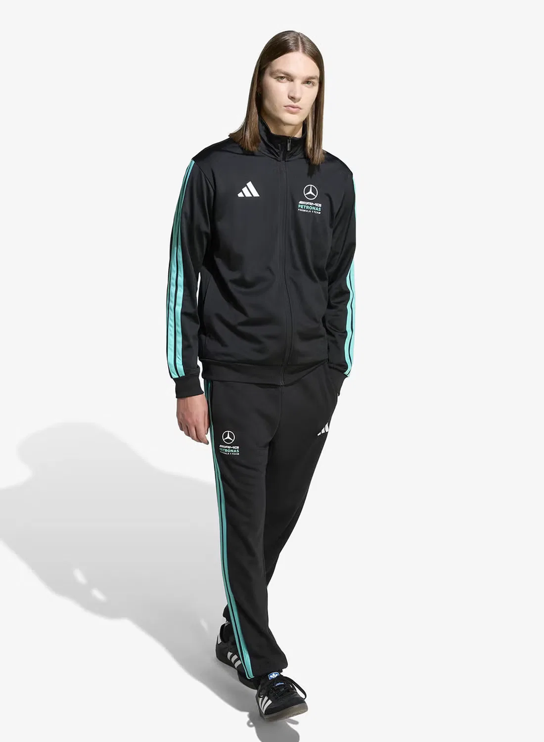 Штаны с кулиской Mercedes DNA Adidas, черный — фото 3