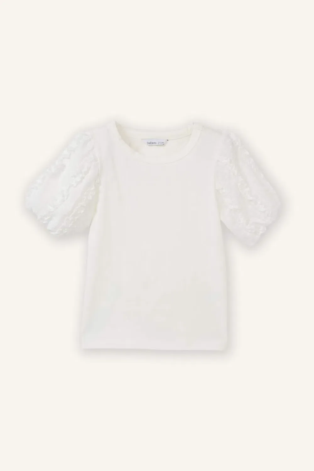 Футболка с коротким рукавом Balloon Fit Defacto, экрю