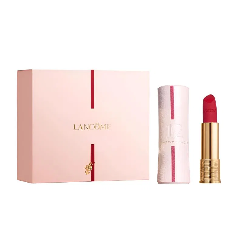 Женская матовая помада с оттенком Deep Crimson Winter, модель Charming Aura, LANCOME, Deep Crimson Winter