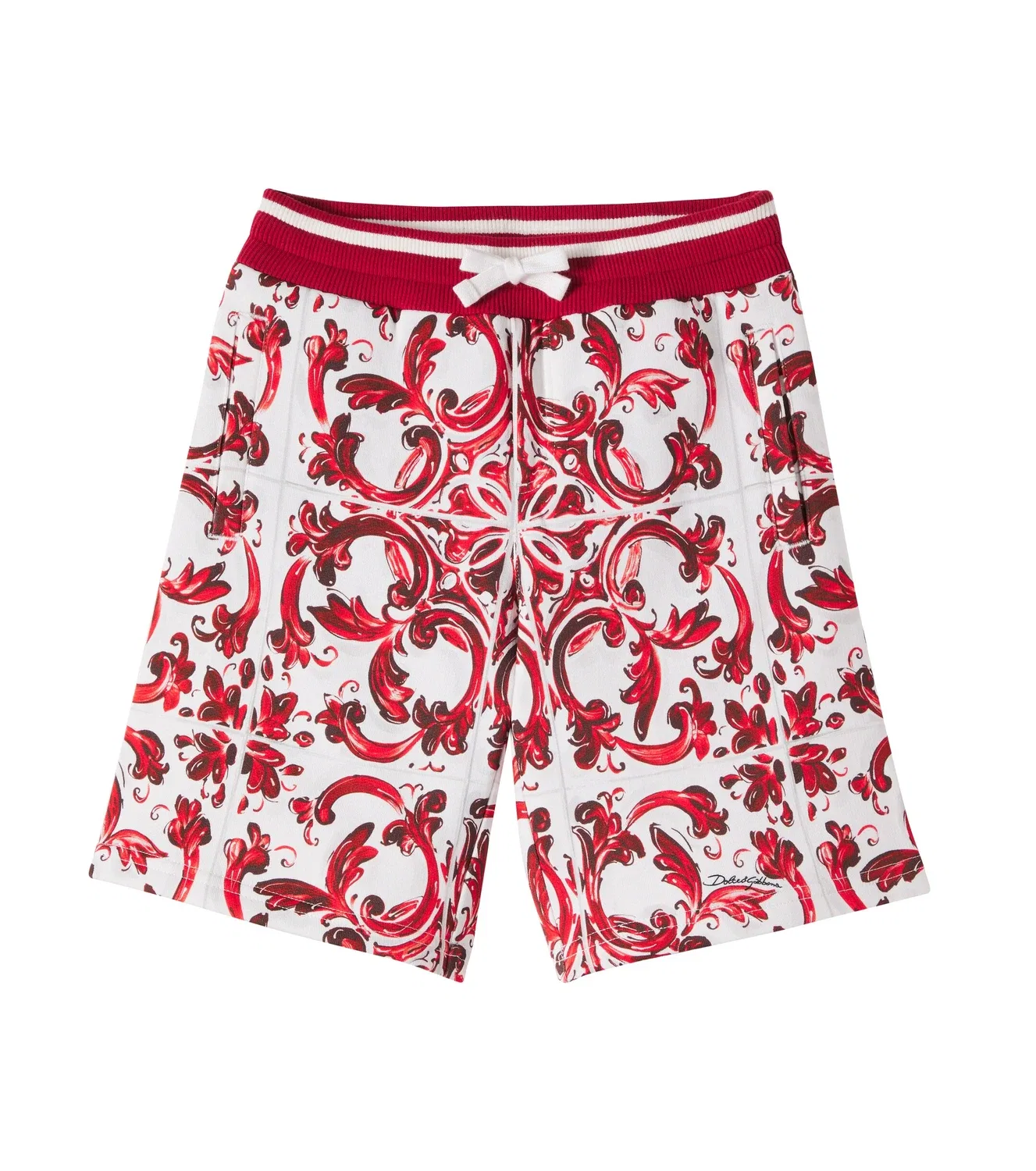 Шорты хлопковые с принтом Dolce&Gabbana Kids, красный