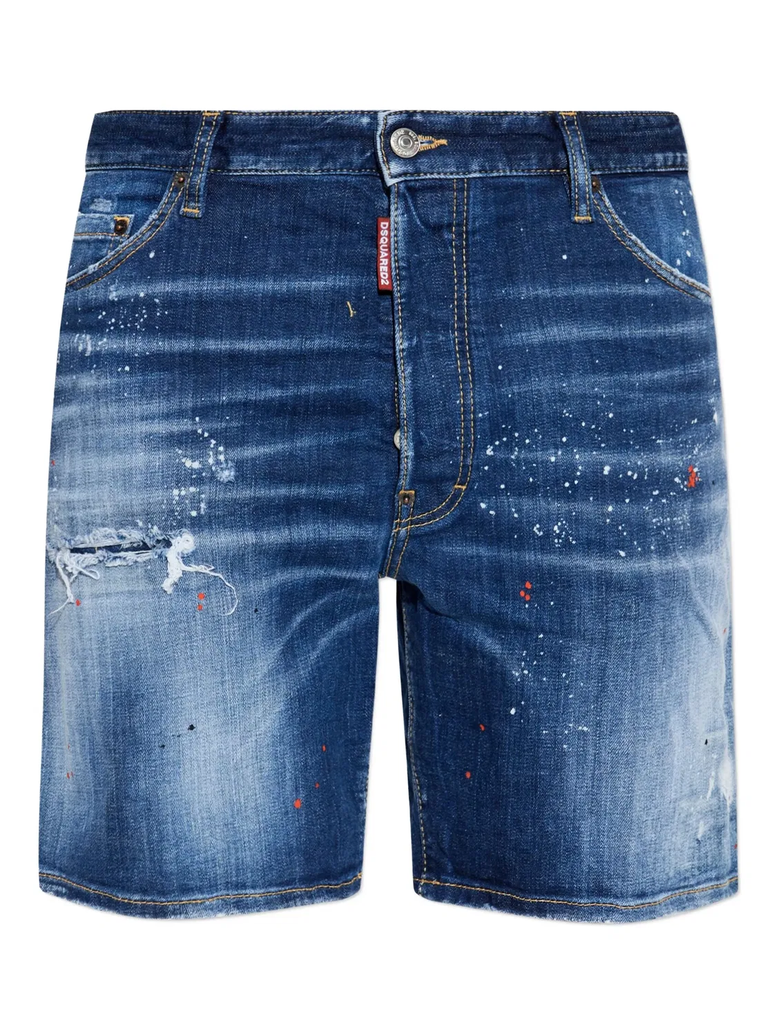 Шорты из хлопка индиго DSQUARED2, синий