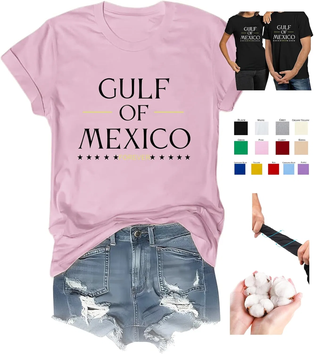 Футболка с принтом Gulf of Mexico Forever, Pink