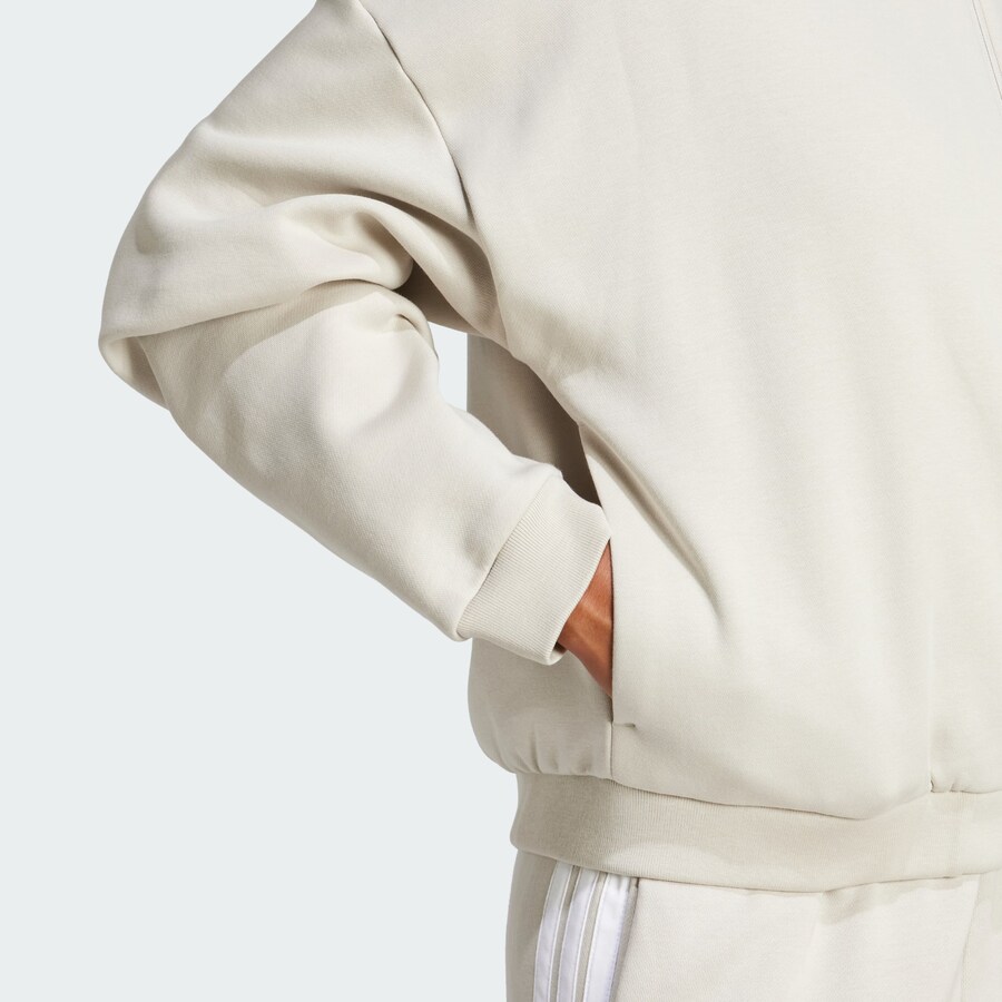 Спортивная толстовка с капюшоном на молнии ADIDAS SPORTSWEAR Essentials, Light beige — фото 3