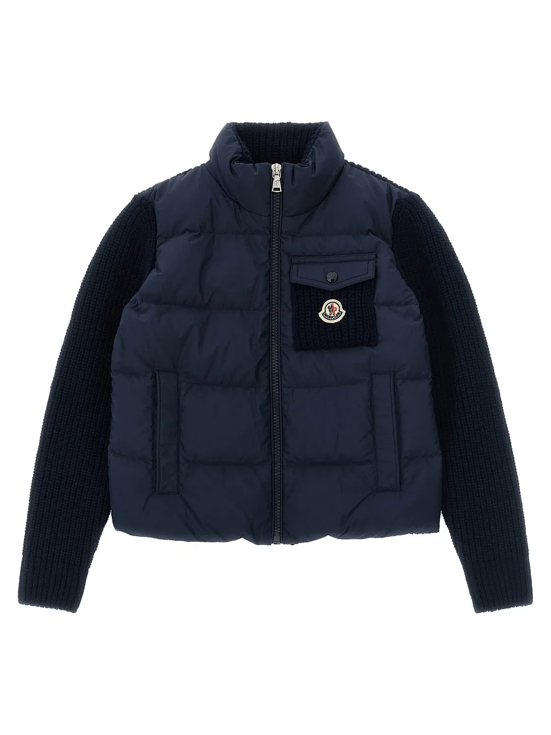 Нейлоновый кардиган Moncler Enfant, синий