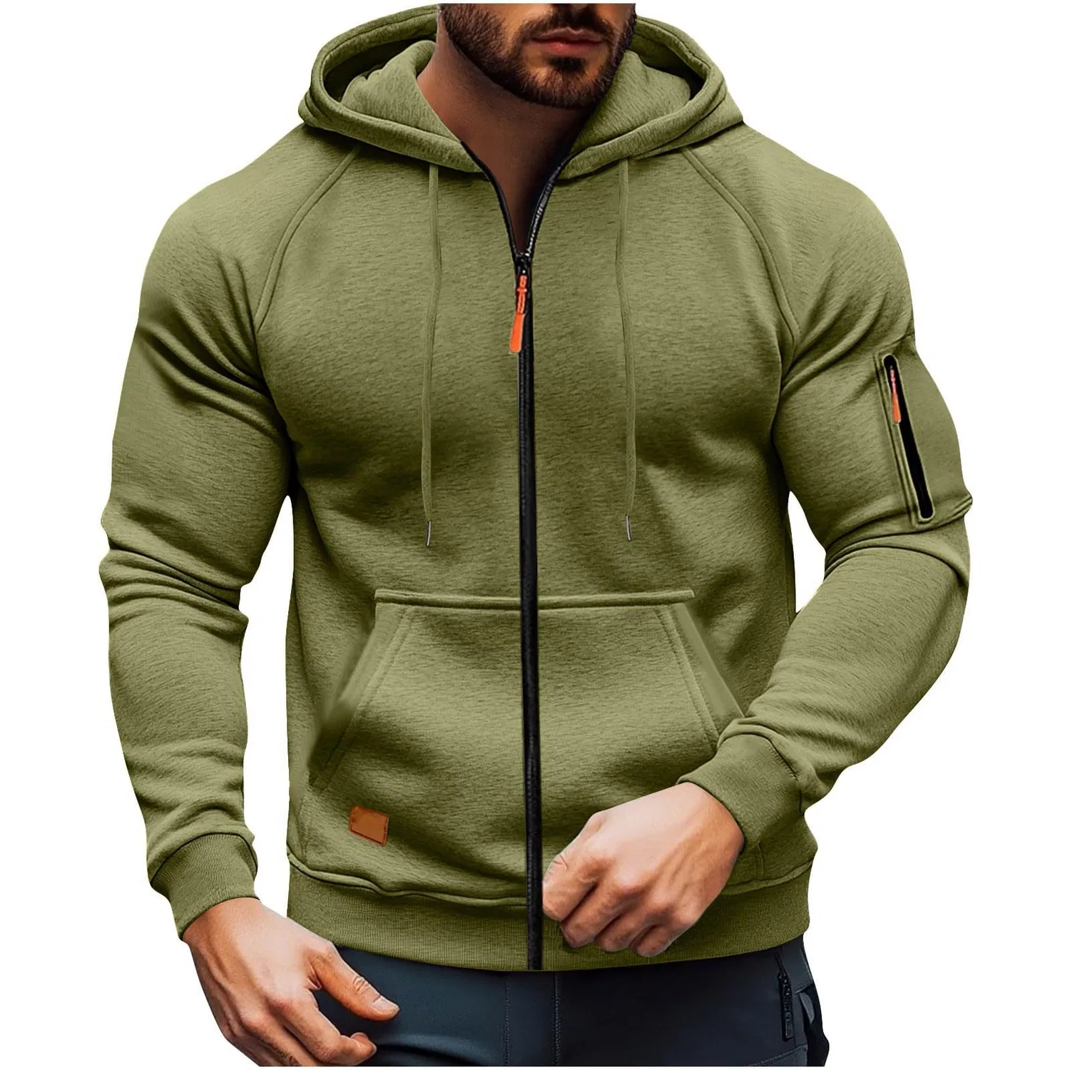 Мужской худи с флисом Military Long Sleeve, Green