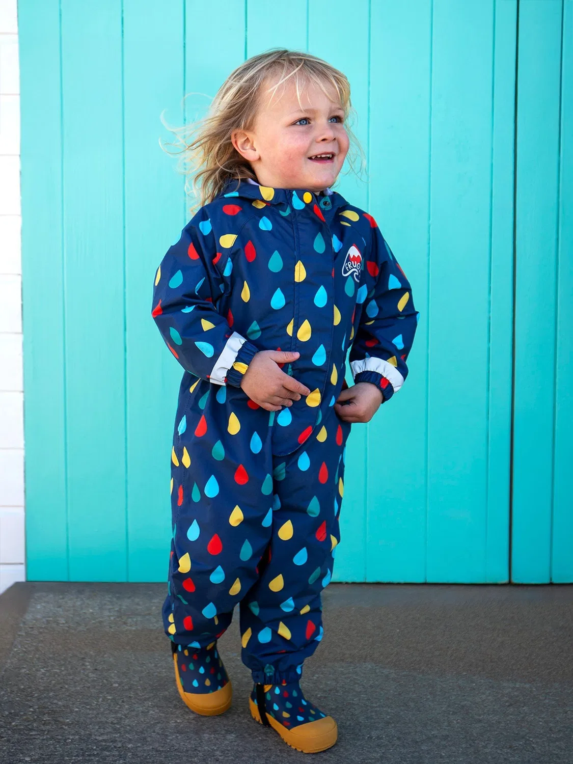Дождевик Frugi Blue Rain Or Shine Suit, синий