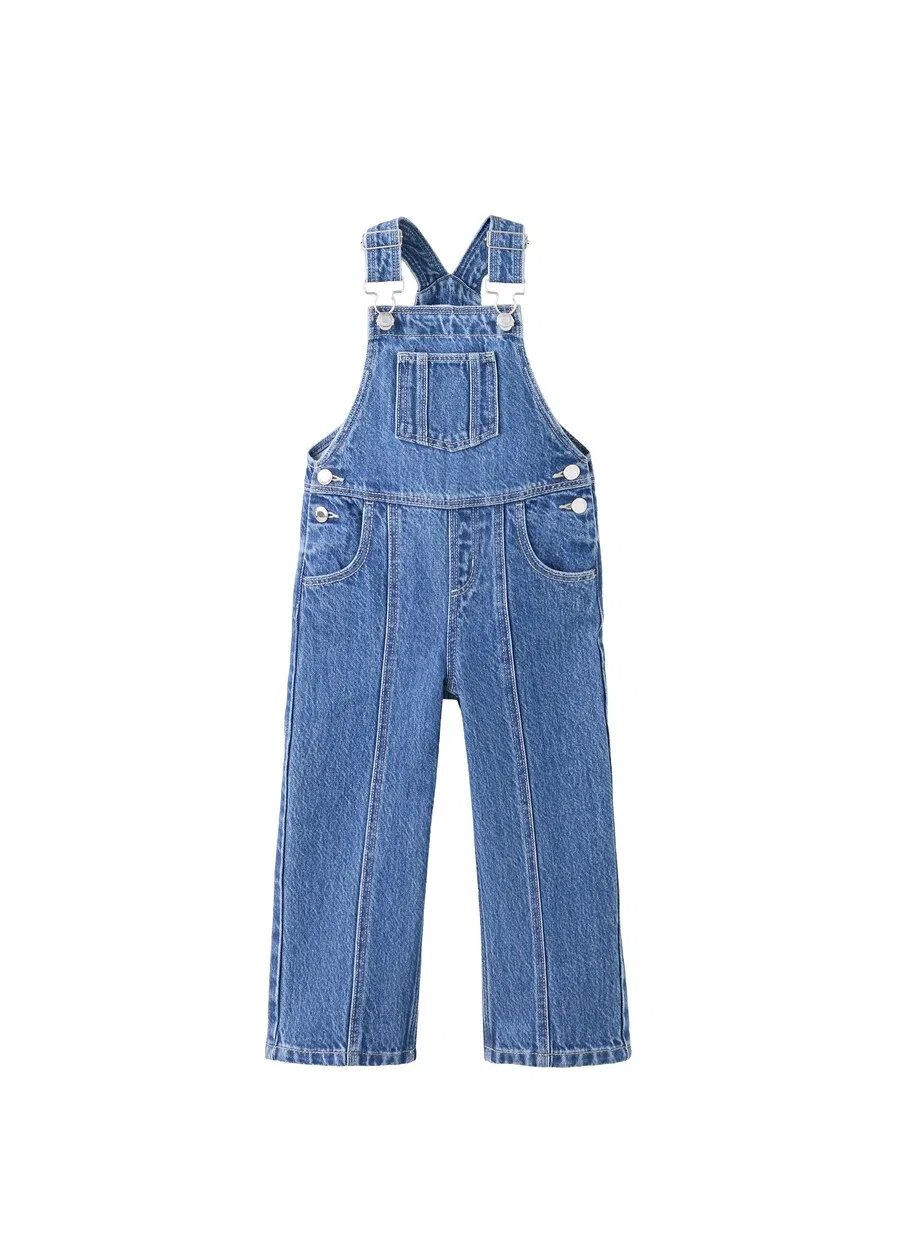 Детский комбинезон MANGO KIDS Regular Overalls 'EMILLE' из синей джинсовой ткани