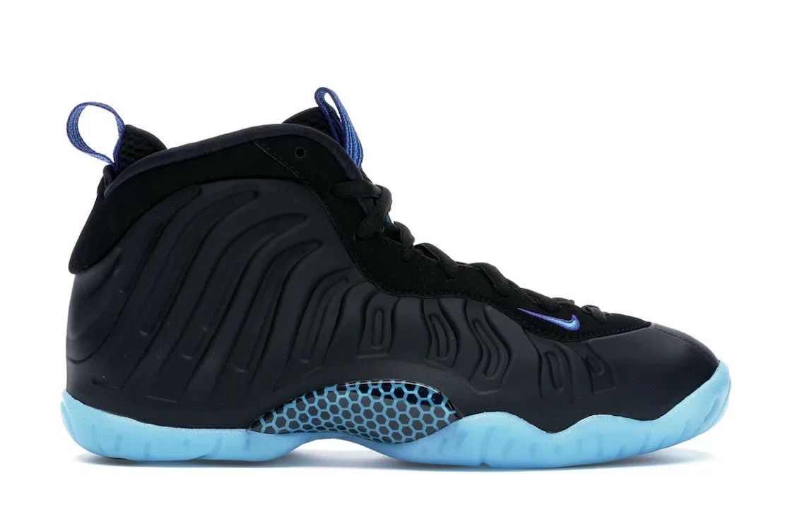 Детские кроссовки для мальчиков с принтом Nike Air Foamposite One Nike, Color: Black/Blue Lagoon-Concord-Blue Chill
