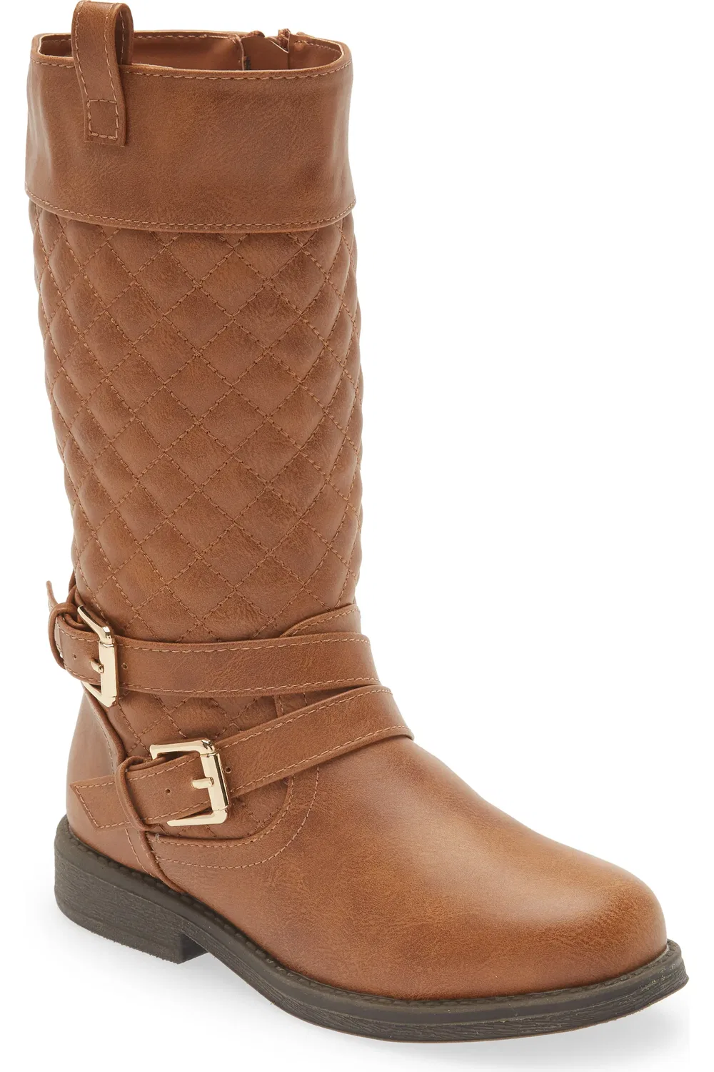 Детские ботинки мотоботы на каблуке Moto Knee High DREAM PAIRS, Tan