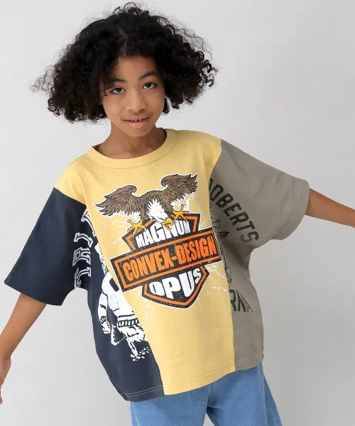 Детская футболка с принтом EAGLE REMAKE T-SHIRT CONVEX, Yellow