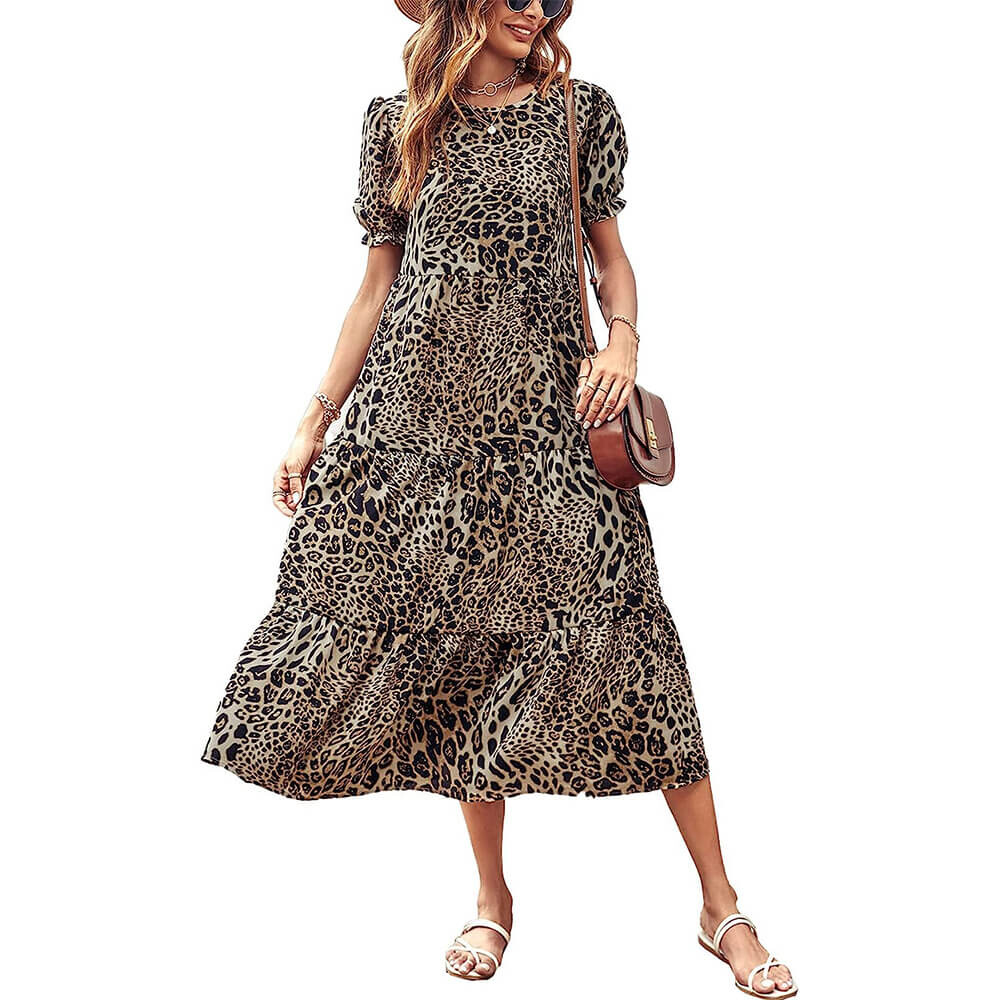 

Платье PrettyGarden Casual Boho, черный/бежевый