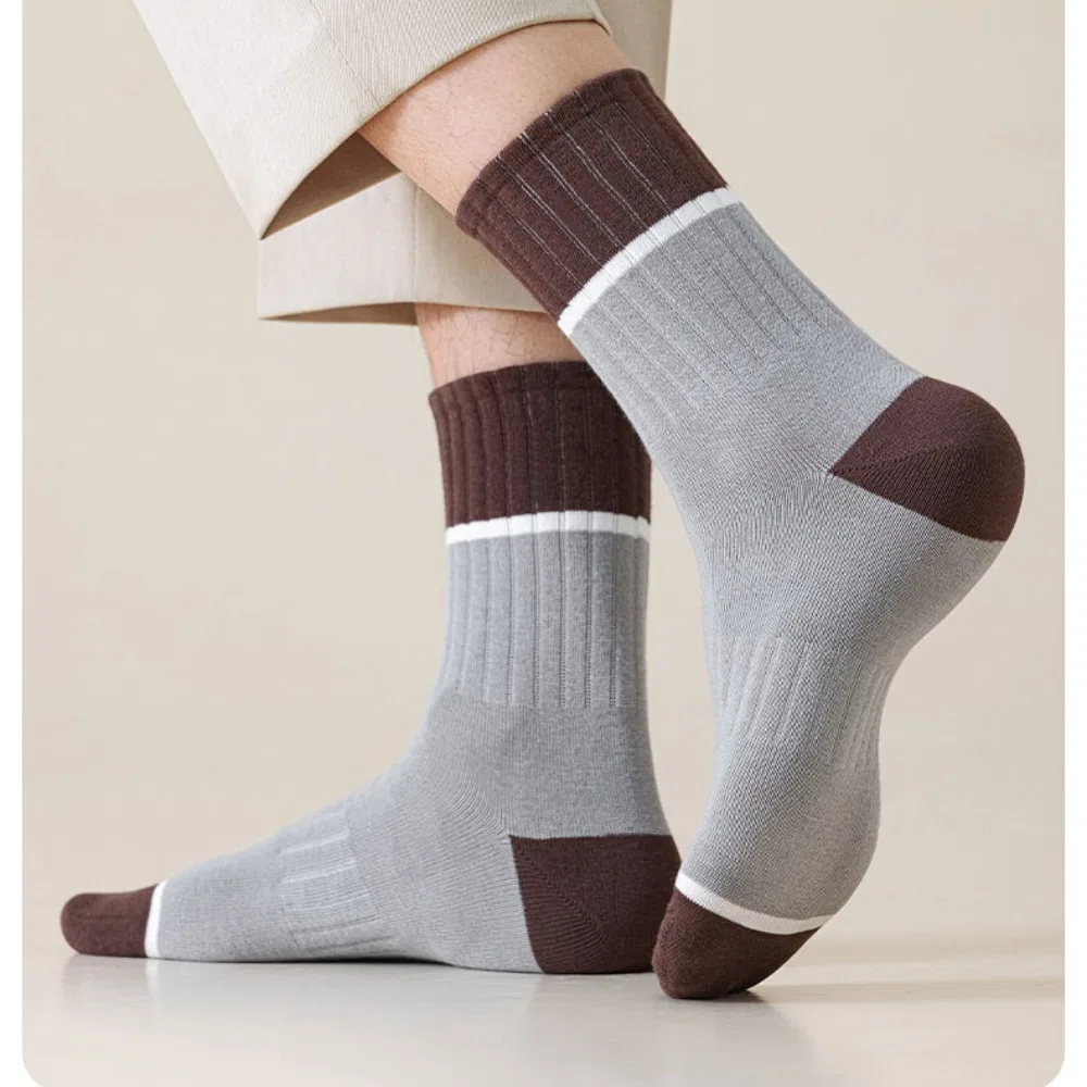 Детские носки с длинным голенищем Cotton Gene, Цвет: 2 Black+2 Navy Blue+2 Dark Coffee+2 Light Gray+2 White — фото 4