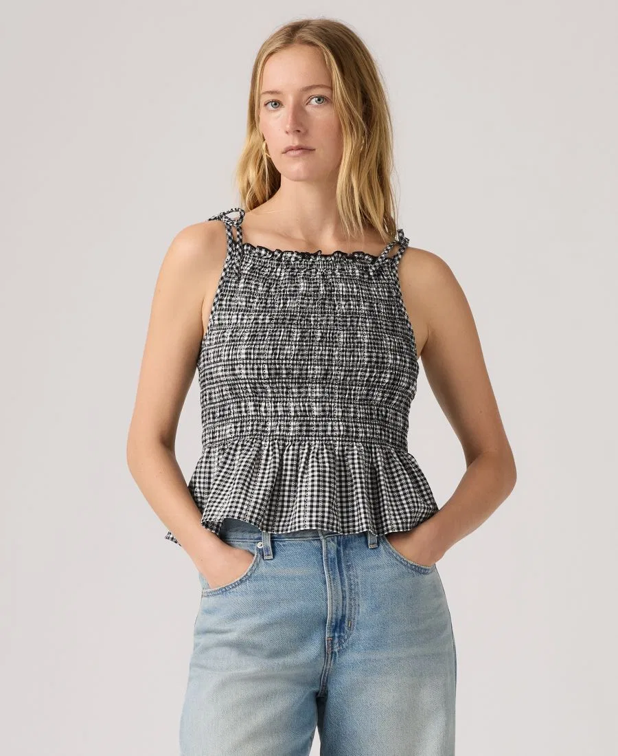 Женская блузка без рукавов Monaco Levi's, Springtime Dobby Gingham Black And White