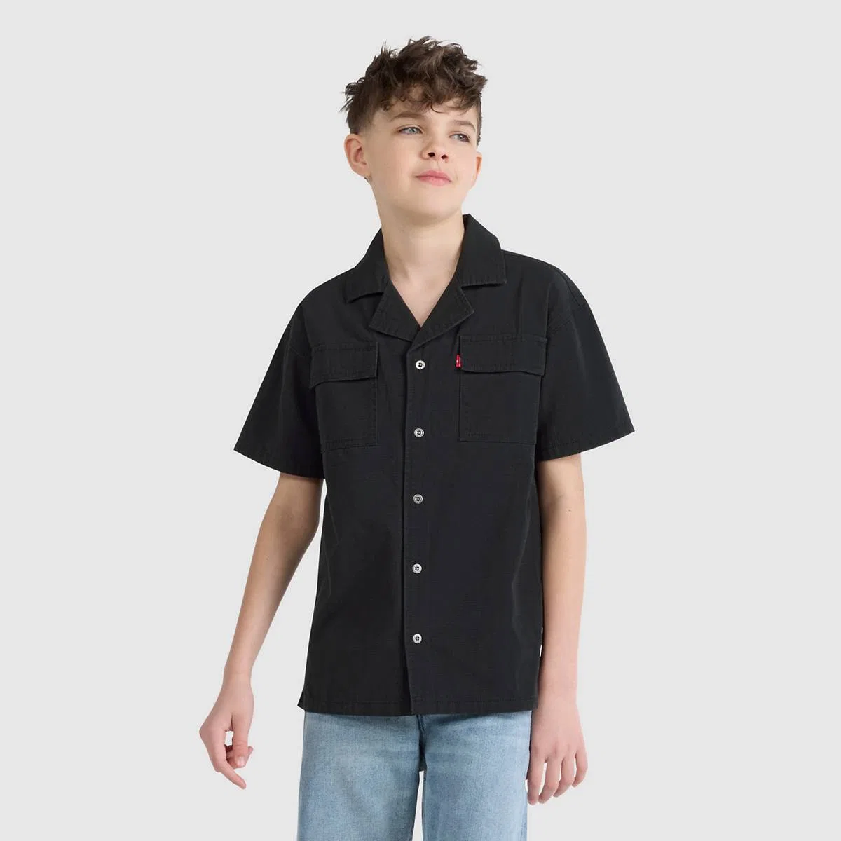 Рабочая рубашка для мальчиков 8-20 лет Levi's, Jet Black - Black — фото 2