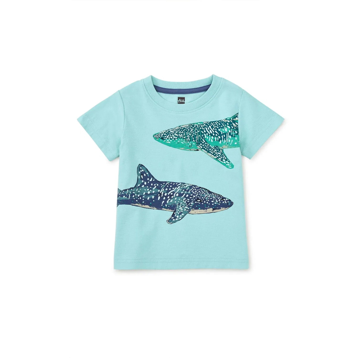 Детская футболка с коротким рукавом и принтом Whale Shark Graphic Tea Collection, Canal Blue — фото 2
